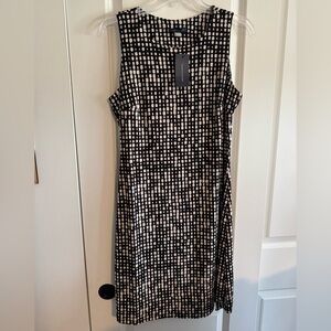 Tommy Hilfiger Black and Cream Patterned Midi Dress